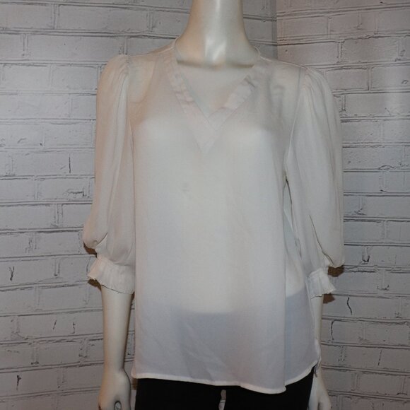 🤍✨ White Blouse · Worthington · Petite M · 3/4 Sleeve - Picture 1 of 5